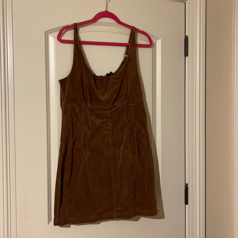 Thin Strap Brown Corduroy Dress- Size XL
